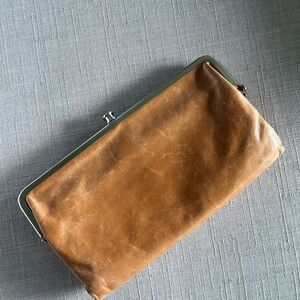 HOBO Elegant Brown Leather Clutch Wallet